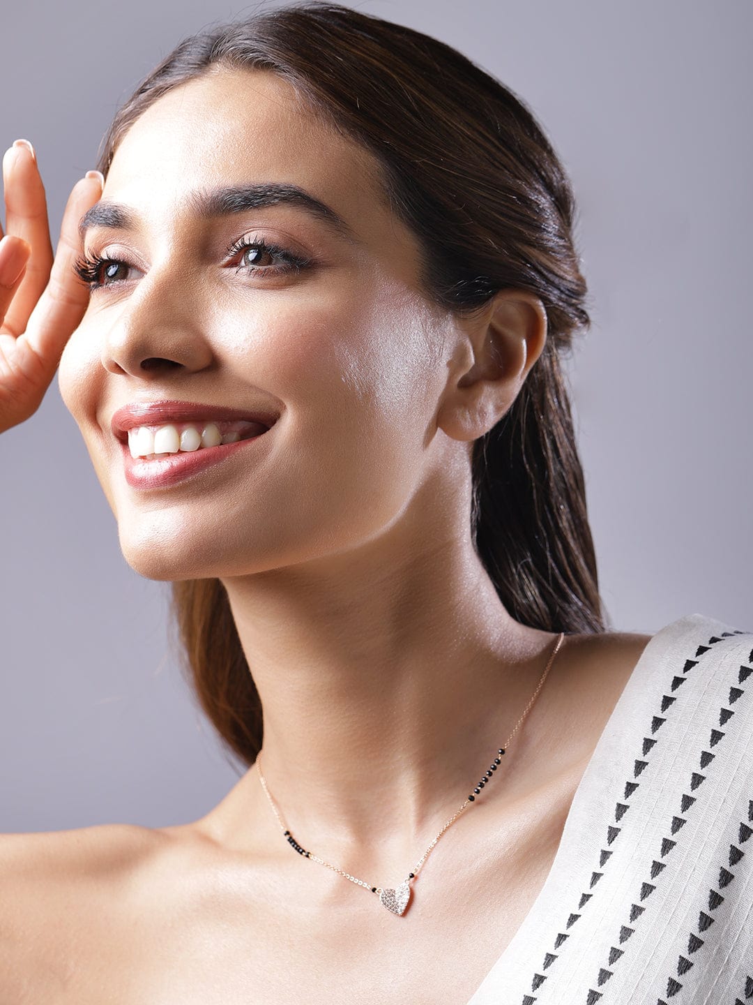 Forever Thing AD Studded Mangalsutra Rose Gold