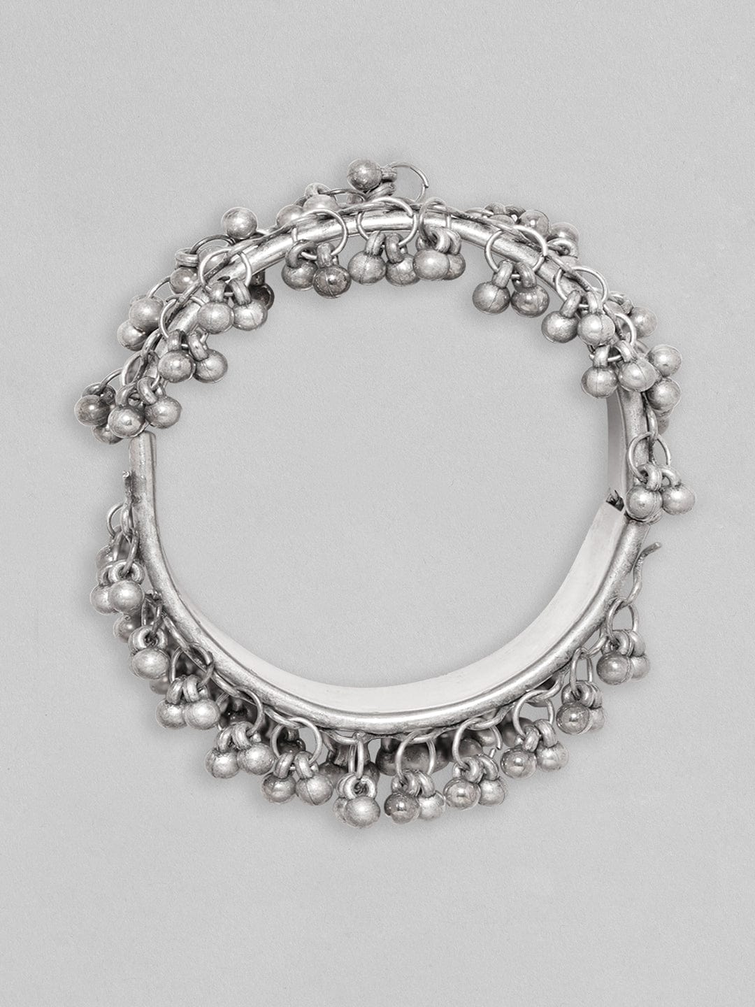 Rubans Women Silver-Plated Oxidised Kada Bracelet Silver