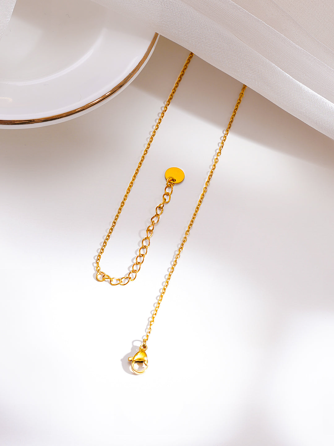 Demi Fine 18K Gold Plated Stainless Steel Double Bow Heart Drop Necklace フリーサイズ
