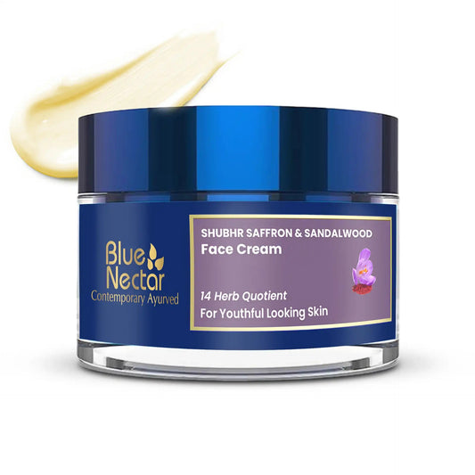【Blue Nectar】 Shubhr Anti Aging Cream for Women for Face with Saffron and Sandalwood (14 herbs, 50g)｜シュブル サフラン＆サンダルウッド エイジングケアクリーム｜50g