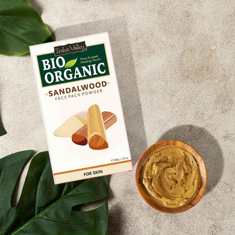 Bio Organic Sandalwood Face Pack Powder Pack of 3