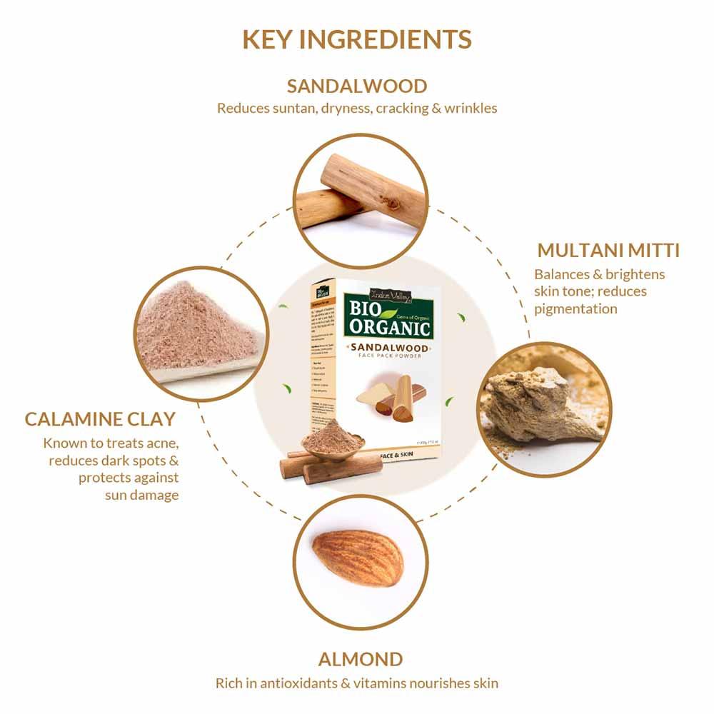 Bio Organic Sandalwood Face Pack Powder - 200gm 200g