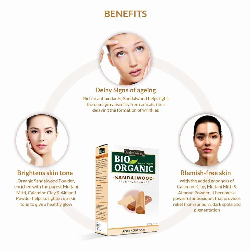 Bio Organic Sandalwood Face Pack Powder - 200gm 200g
