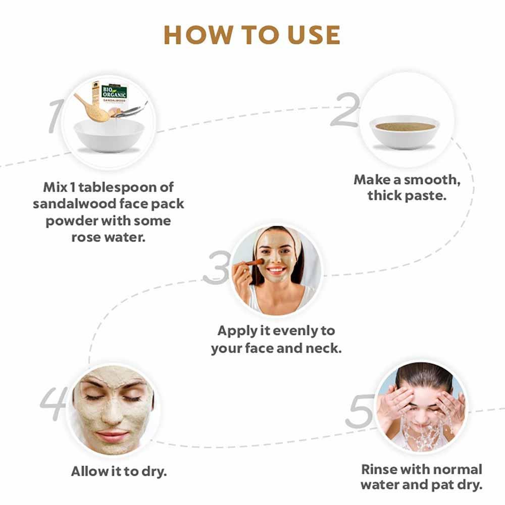 Bio Organic Sandalwood Face Pack Powder - 200gm 200g