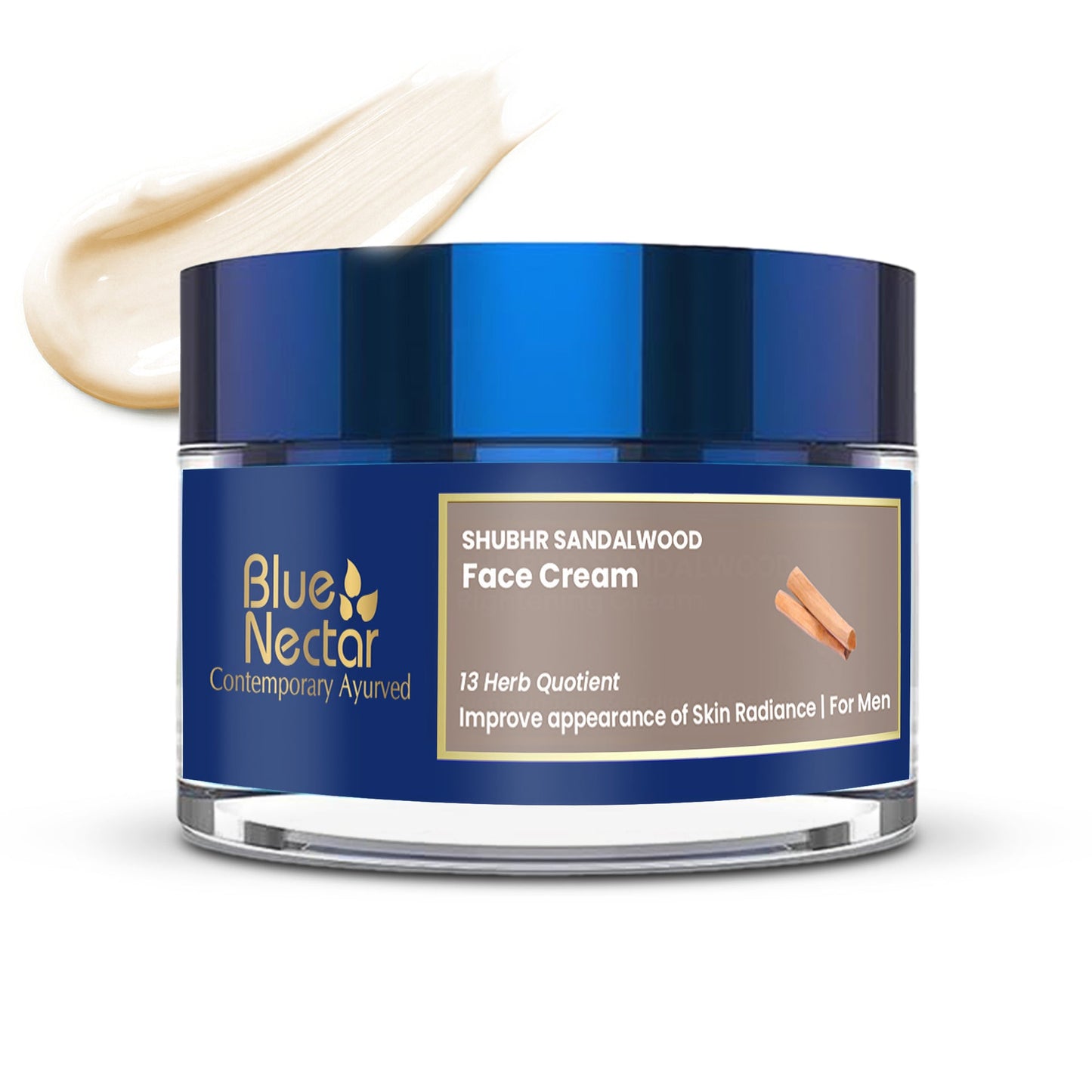 Shubhr Sandalwood Skin Brightening & Face Glow Cream for Men (13 Herbs, 50g) 50g