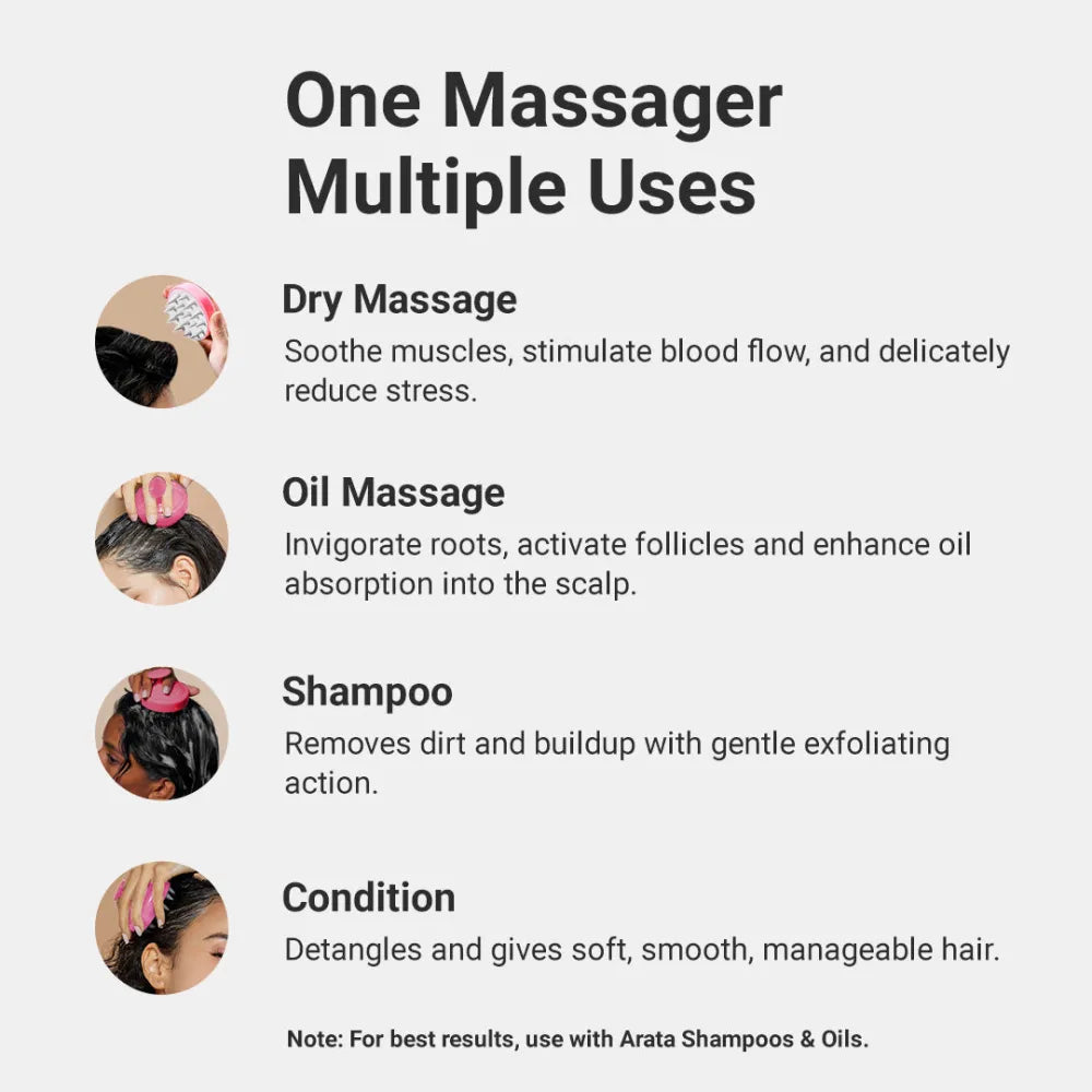 Scalp Massager With Soft Silicone Bristles 