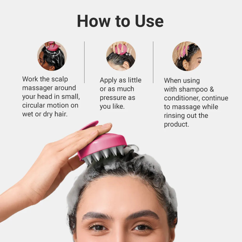Scalp Massager With Soft Silicone Bristles 