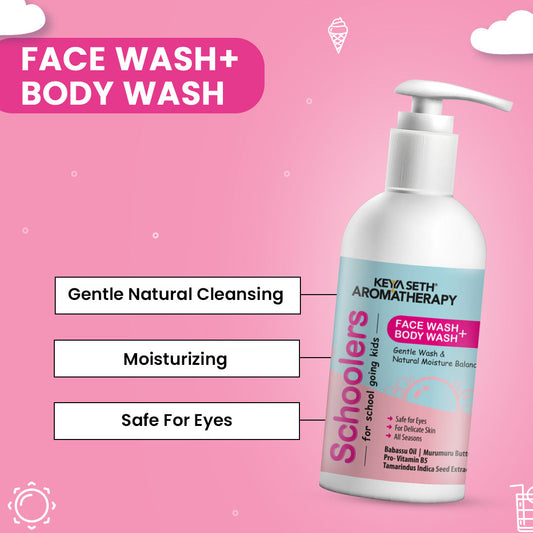 Schoolers Face & Body wash with No Harmful Chemical Deeply Nourishing Wash for Kids, Hypoallergenic, Paraben & Sulfates Free 275ml x 3