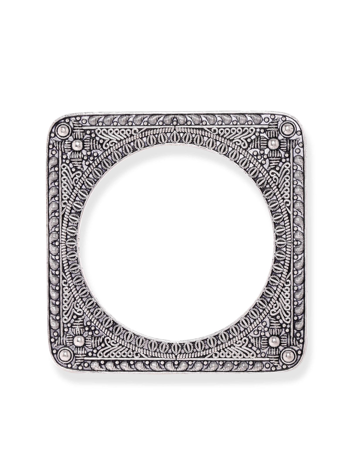 Pair of Oxidised Geometric Bangles 2.6 - Medium