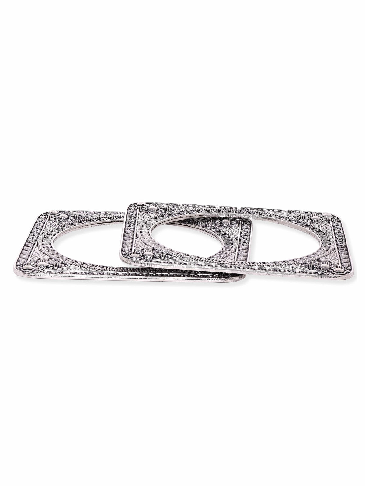 Pair of Oxidised Geometric Bangles 2.4 - Small
