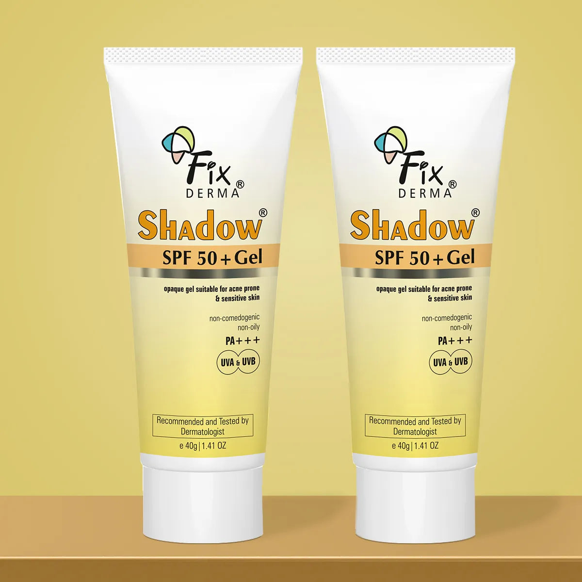 【Fixderma】 Shadow SPF 50+ Gel Sunscreen 40g Pack of 2｜シャドウ SPF50+ ジェルサンスクリーン 2個セット｜40gx2