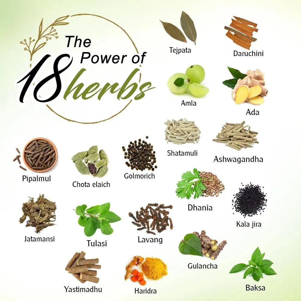 Shakti - Ayush Kadha Powder for Immunity Enriched with 18 Ayurvedic Herbs & Tea-Immunity Boosters for Adults & Kids - Instant Relief from Cold & Cough 100g
