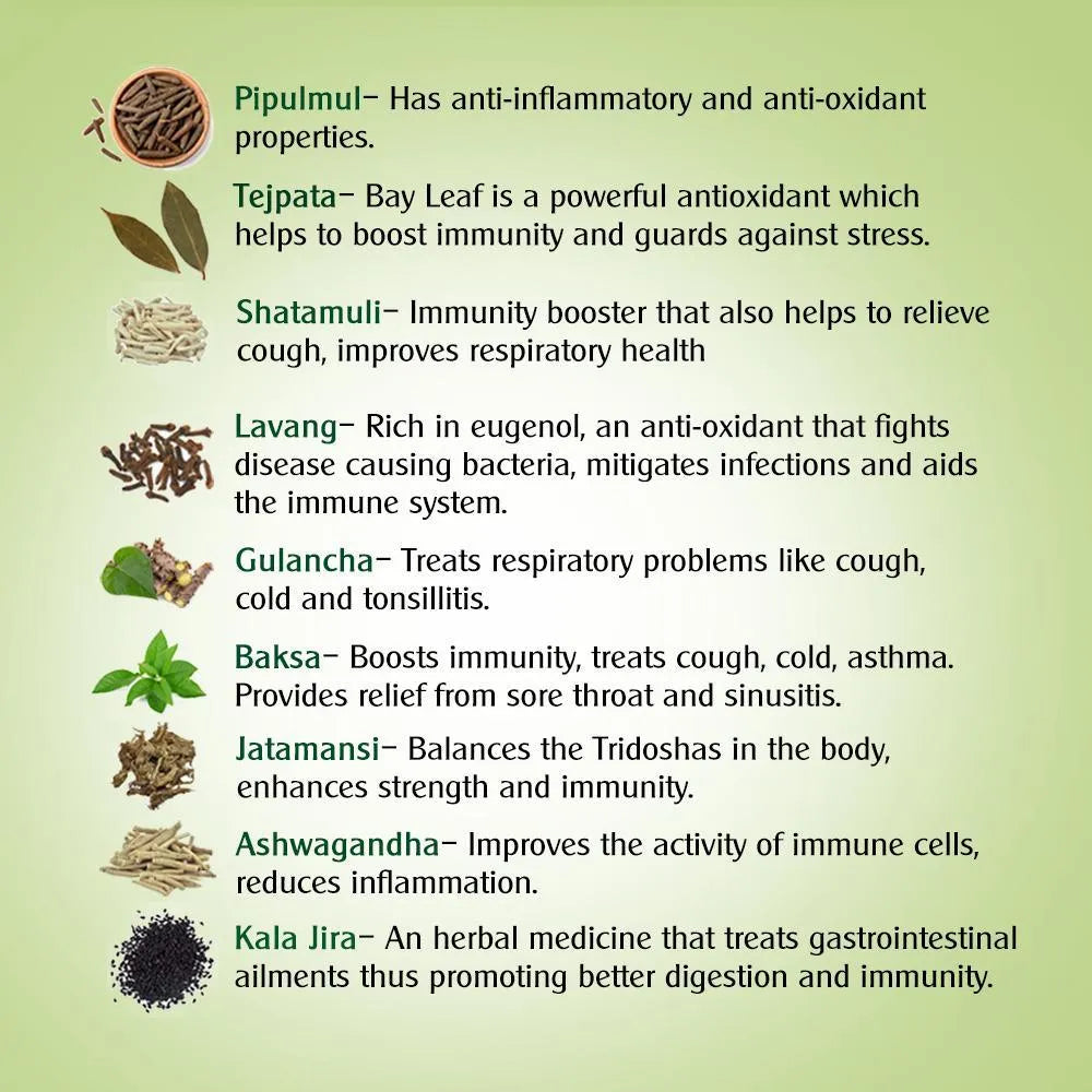 Shakti - Ayush Kadha Powder for Immunity Enriched with 18 Ayurvedic Herbs & Tea-Immunity Boosters for Adults & Kids - Instant Relief from Cold & Cough 100g