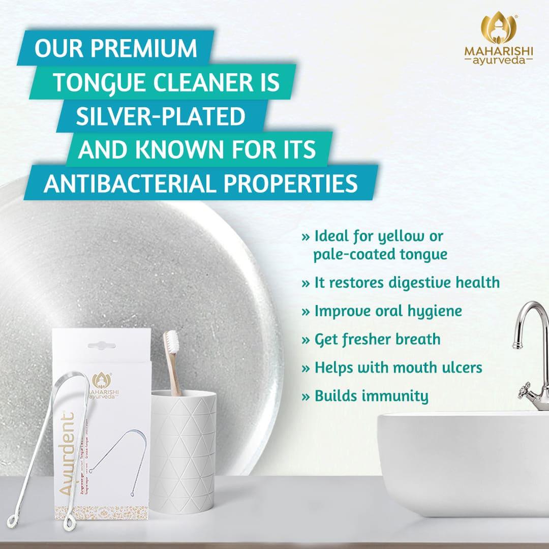 Silver Tongue Cleaner for Effective Bacteria & Plaque Removal