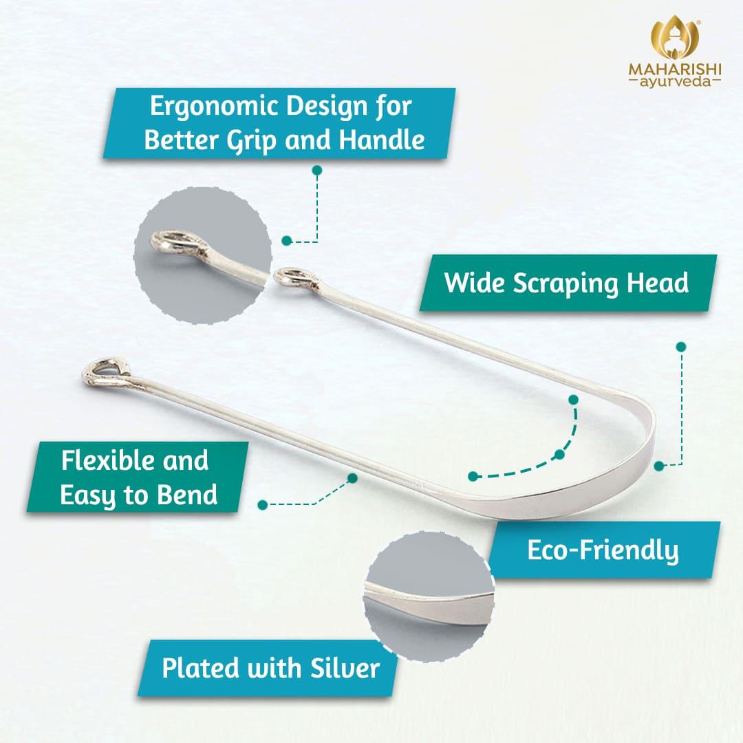 Silver Tongue Cleaner for Effective Bacteria & Plaque Removal