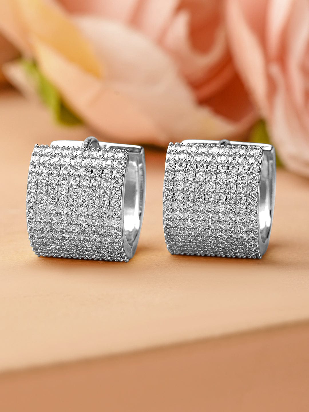 Soft Power Studded in Orbits Hoops Silver