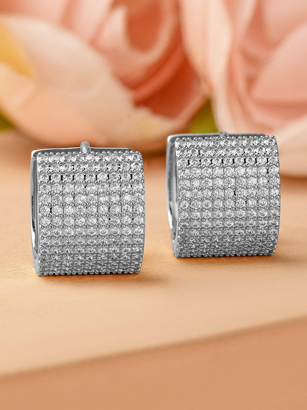 Soft Power Studded in Orbits Hoops Silver