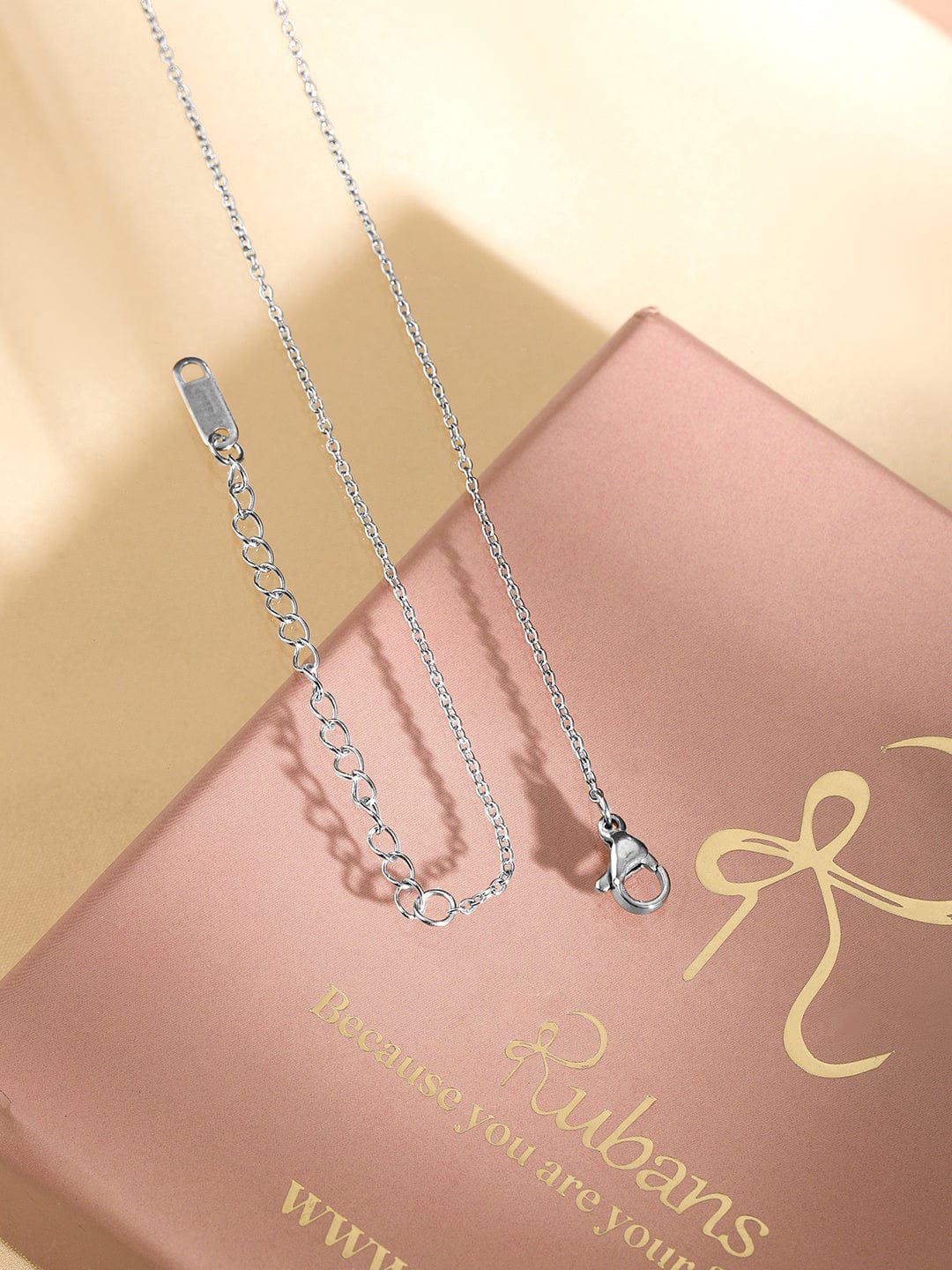 Subtle Floral Charms Chain Necklace Silver