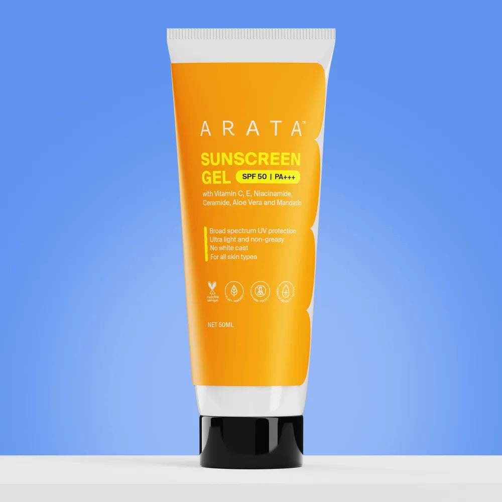 【Arata】 Sunscreen Gel with SPF 50, PA+++ (Travel Size)｜サンスクリーンジェル SPF50 PA+++ トラベルサイズ｜50g