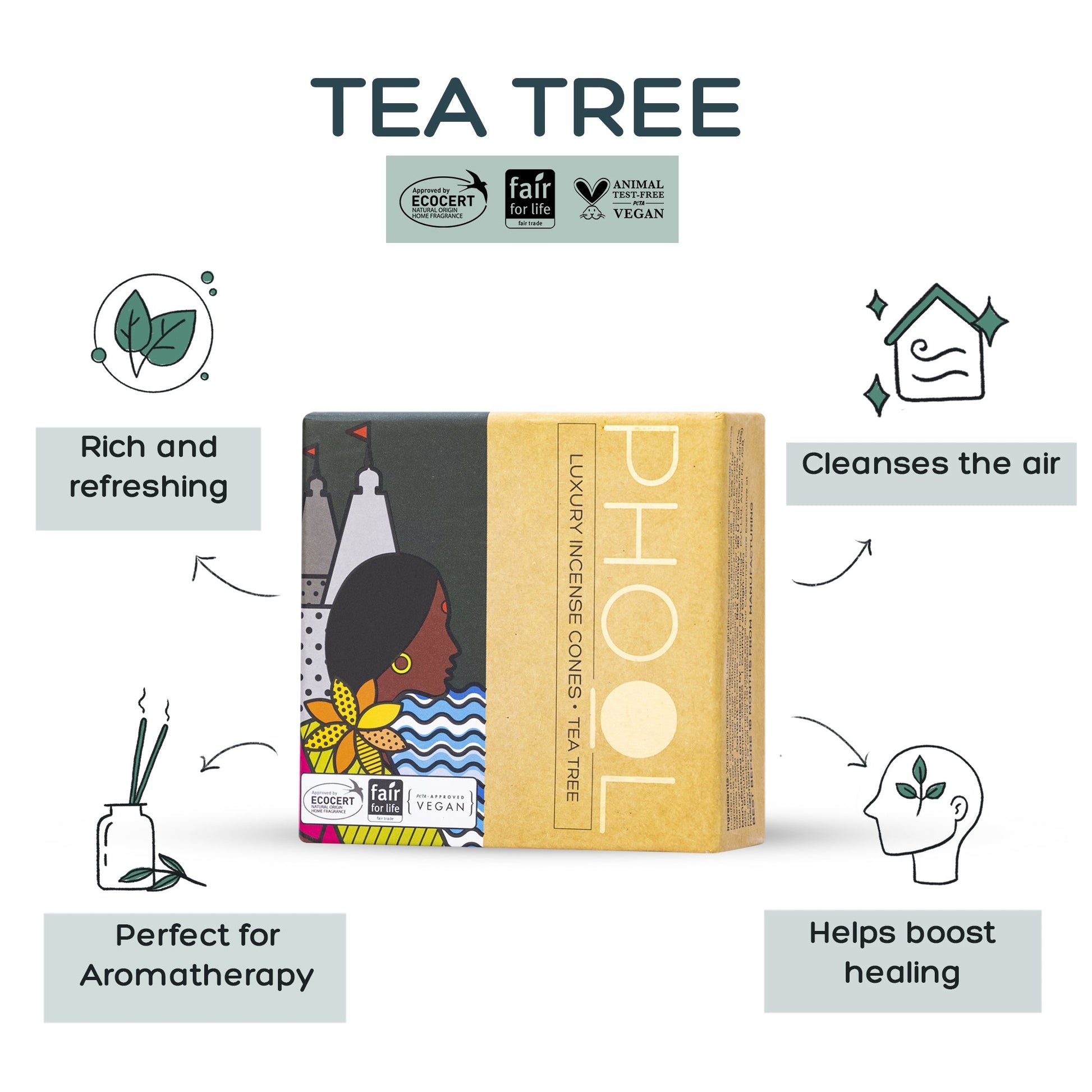 Natural Incense Cones – Tea Tree