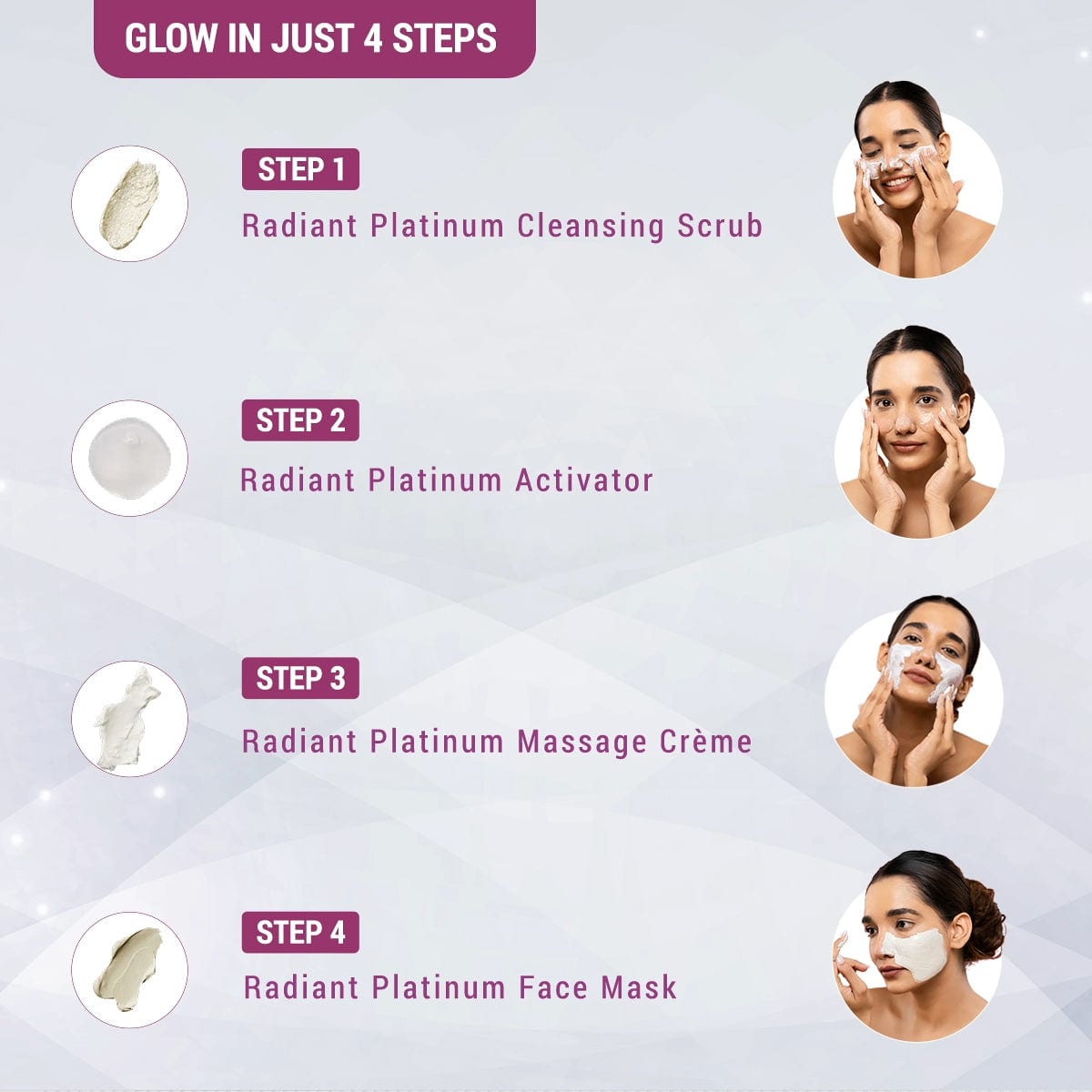 Radiant Platinum Cellular Anti-Ageing Salon Grade Single Facial Kit 37g