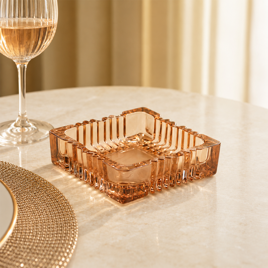 【Pure Home + Living】 Amber Decorative Centerpiece Platter｜アンバー デコラティブ センターピース プラッター｜11.8×8.9×3.9cm