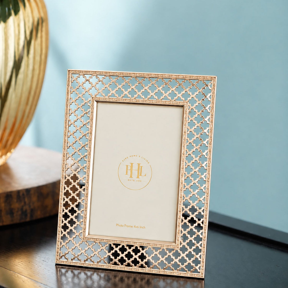 【Pure Home + Living】 Rose Gold Trellis Design Photo Frame｜ローズゴールド トレリスデザイン フォトフレーム｜10×15cm