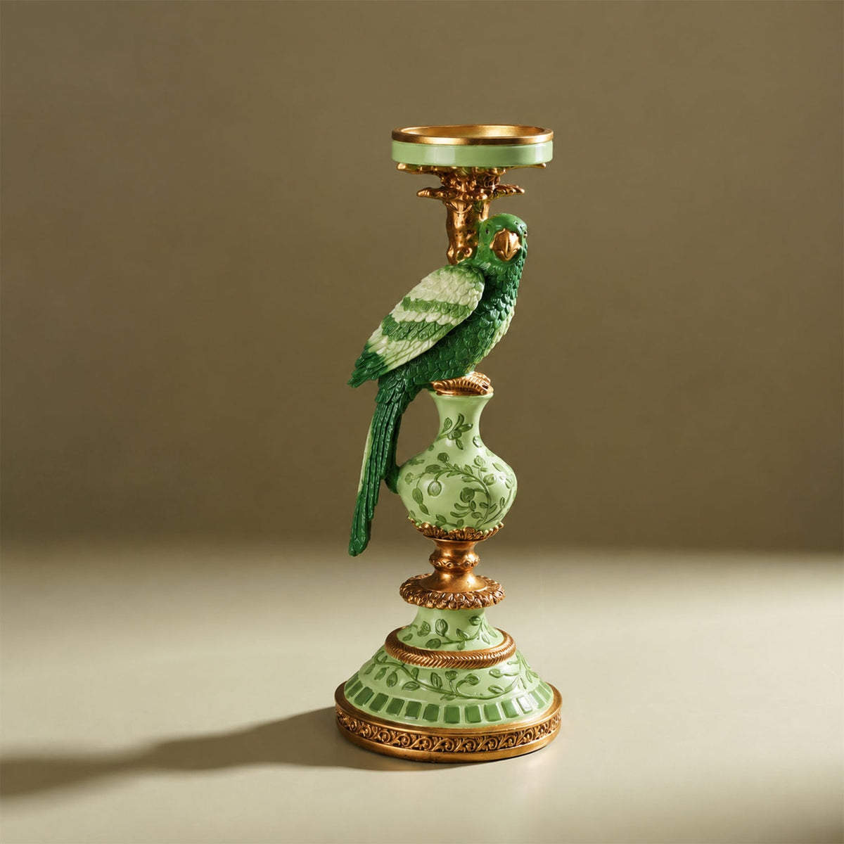 【Pure Home + Living】 Green & Gold Decorative Candle Accent｜グリーン＆ゴールド デコラティブ キャンドルアクセント｜12×11×32.2cm