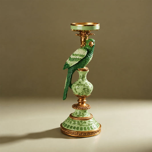【Pure Home + Living】 Green & Gold Decorative Candle Accent｜グリーン＆ゴールド デコラティブ キャンドルアクセント｜12×11×32.2cm