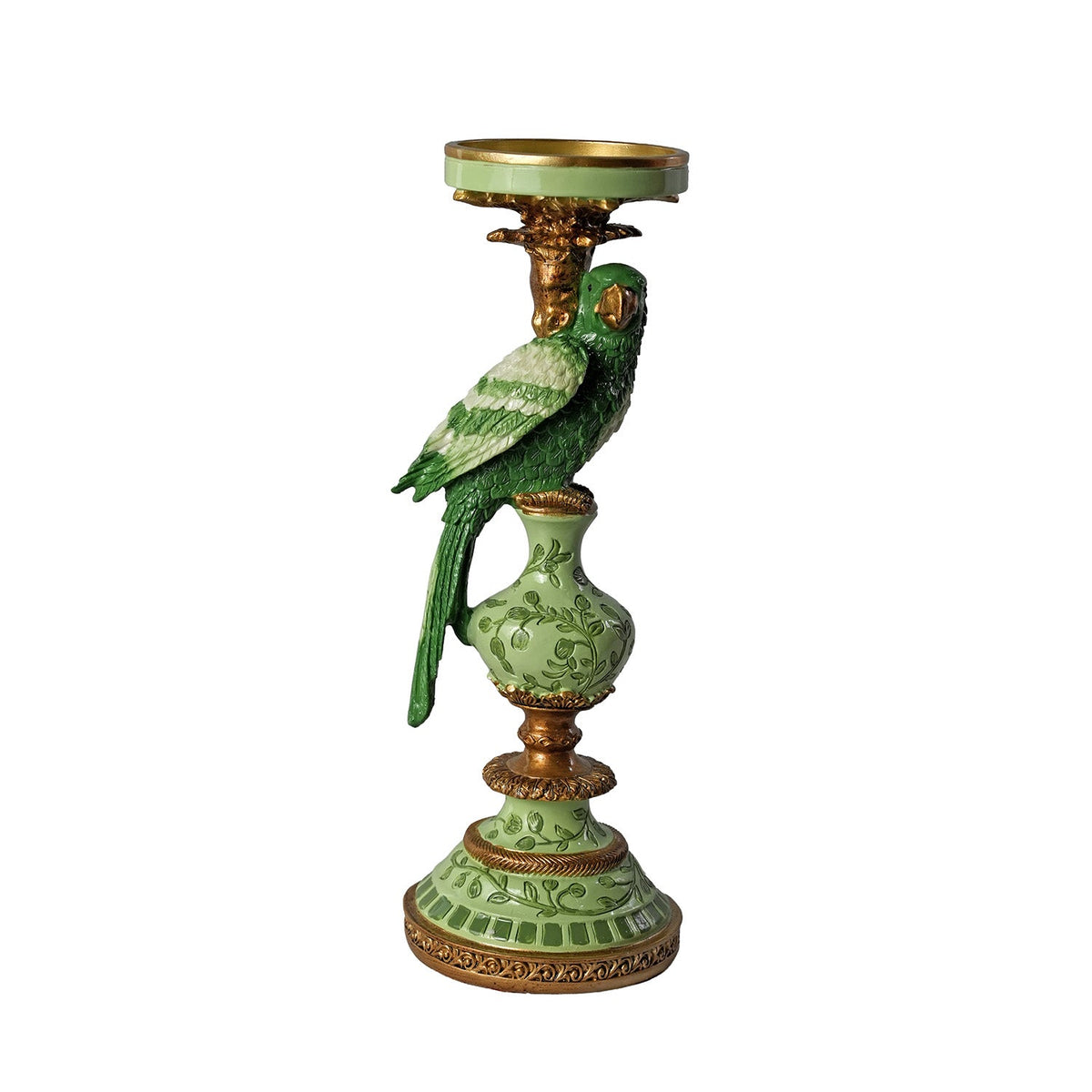 【Pure Home + Living】 Green & Gold Decorative Candle Accent｜グリーン＆ゴールド デコラティブ キャンドルアクセント｜12×11×32.2cm