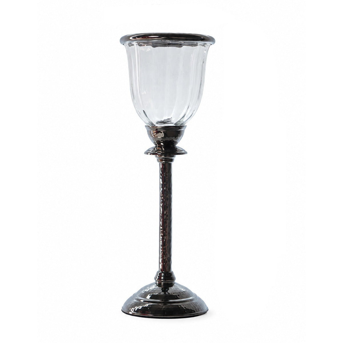 【Pure Home + Living】 Silver & Clear Votive Candle Holder｜シルバー＆クリア ボーティブ キャンドルホルダー｜10×10×29cm