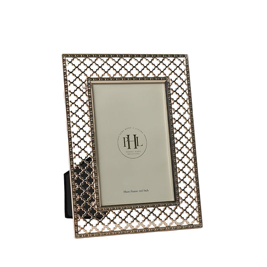【Pure Home + Living】 Rose Gold Trellis Design Photo Frame｜ローズゴールド トレリスデザイン フォトフレーム｜10×15cm