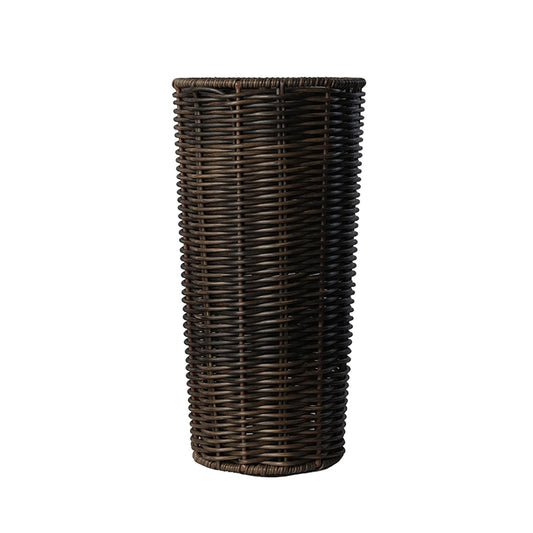 【Pure Home + Living】 Brown Wicker Design Decorative Vase｜ブラウン ウィッカーデザイン デコラティブ ベース（花瓶）｜15×15×30cm