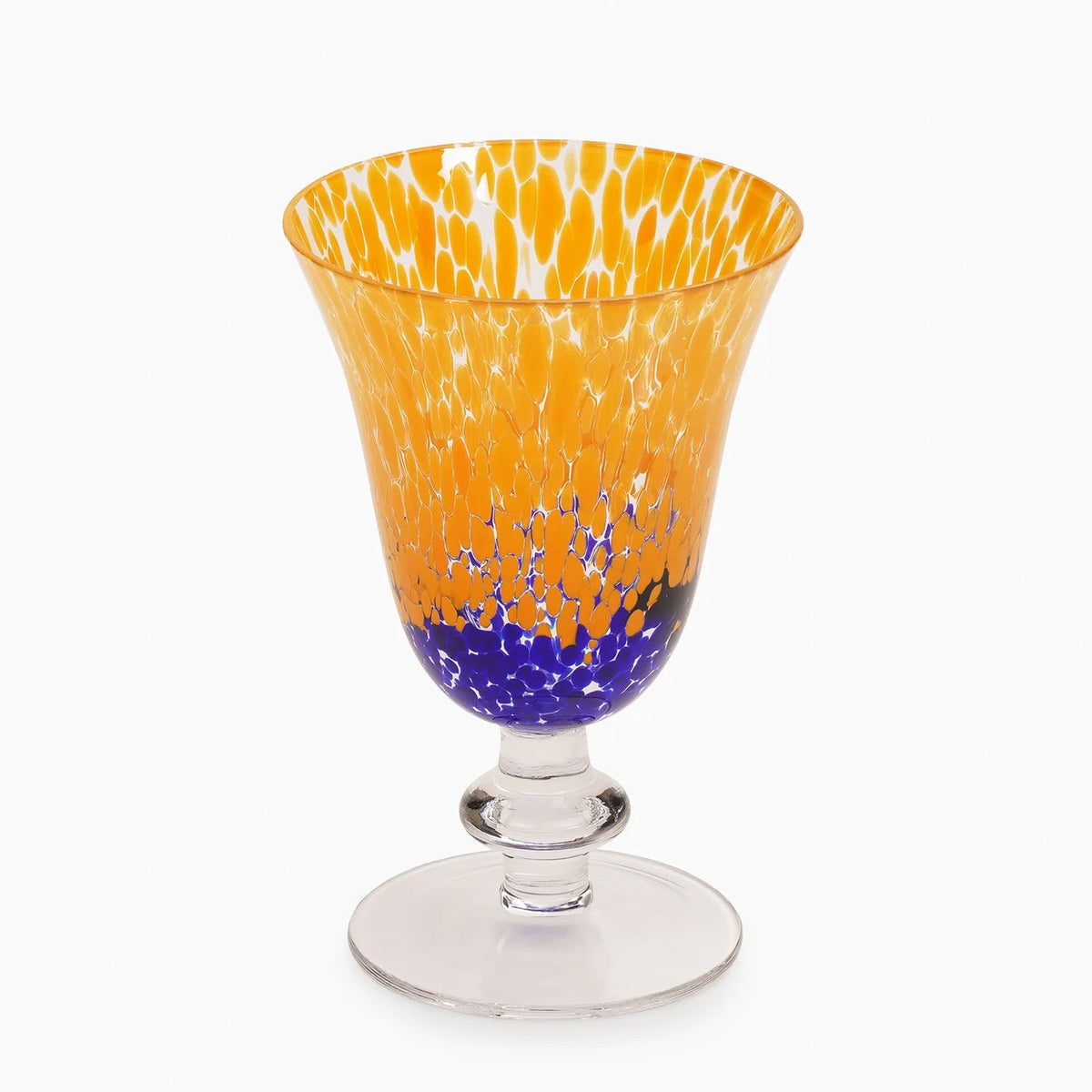 【Pure Home + Living】 Orange & Blue Speckled Glass Wine Tumbler｜オレンジ＆ブルー スペックル ガラス ワインタンブラー｜直径9.1×高さ13.9cm