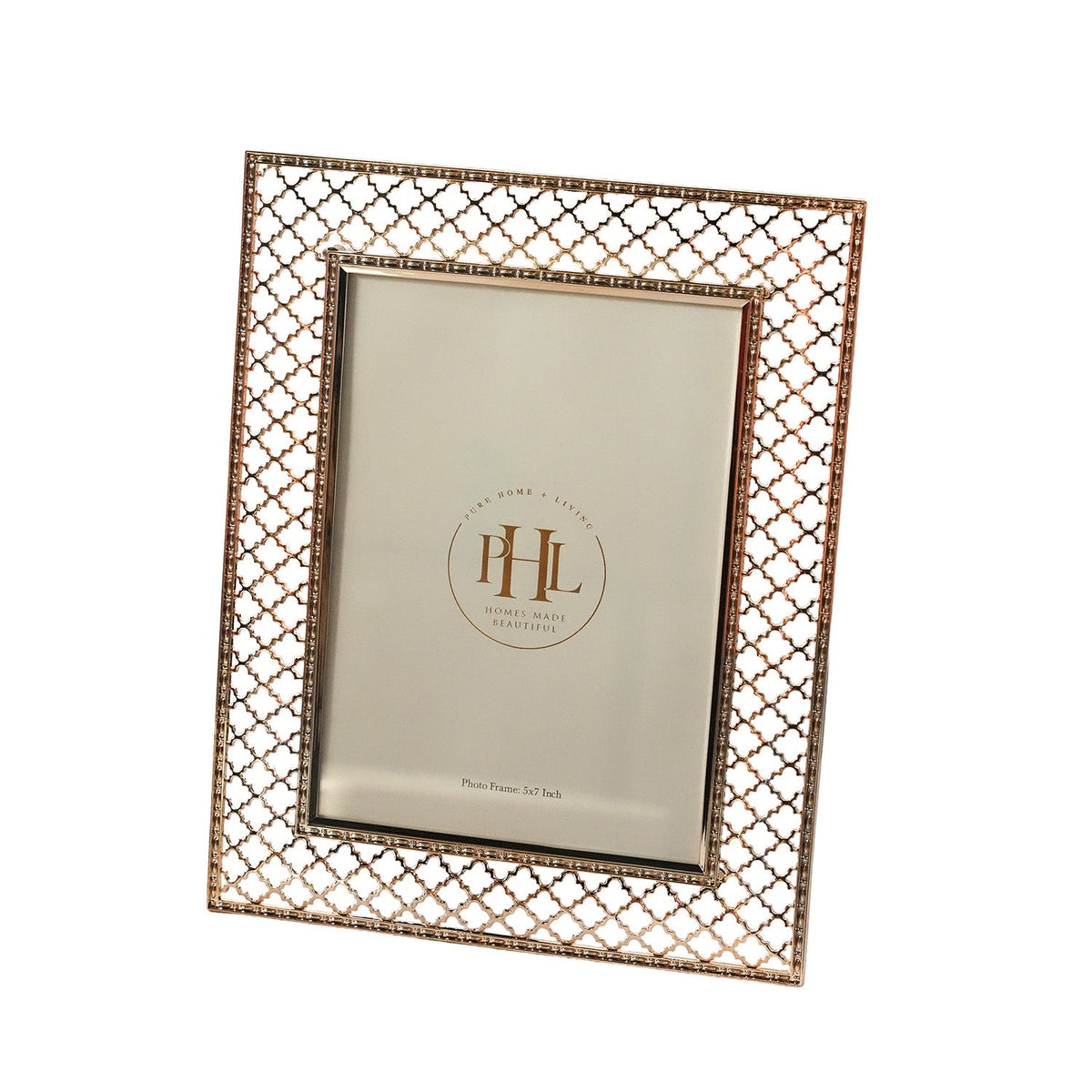 【Pure Home + Living】 Rose Gold Trellis Design Photo Frame (Large)｜ローズゴールド トレリスデザイン フォトフレーム（ラージ）｜13×18cm