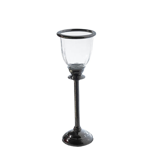 【Pure Home + Living】 Silver & Clear Tall Votive Candle Holder｜シルバー＆クリア トール ボーティブ キャンドルホルダー｜10×10×32cm