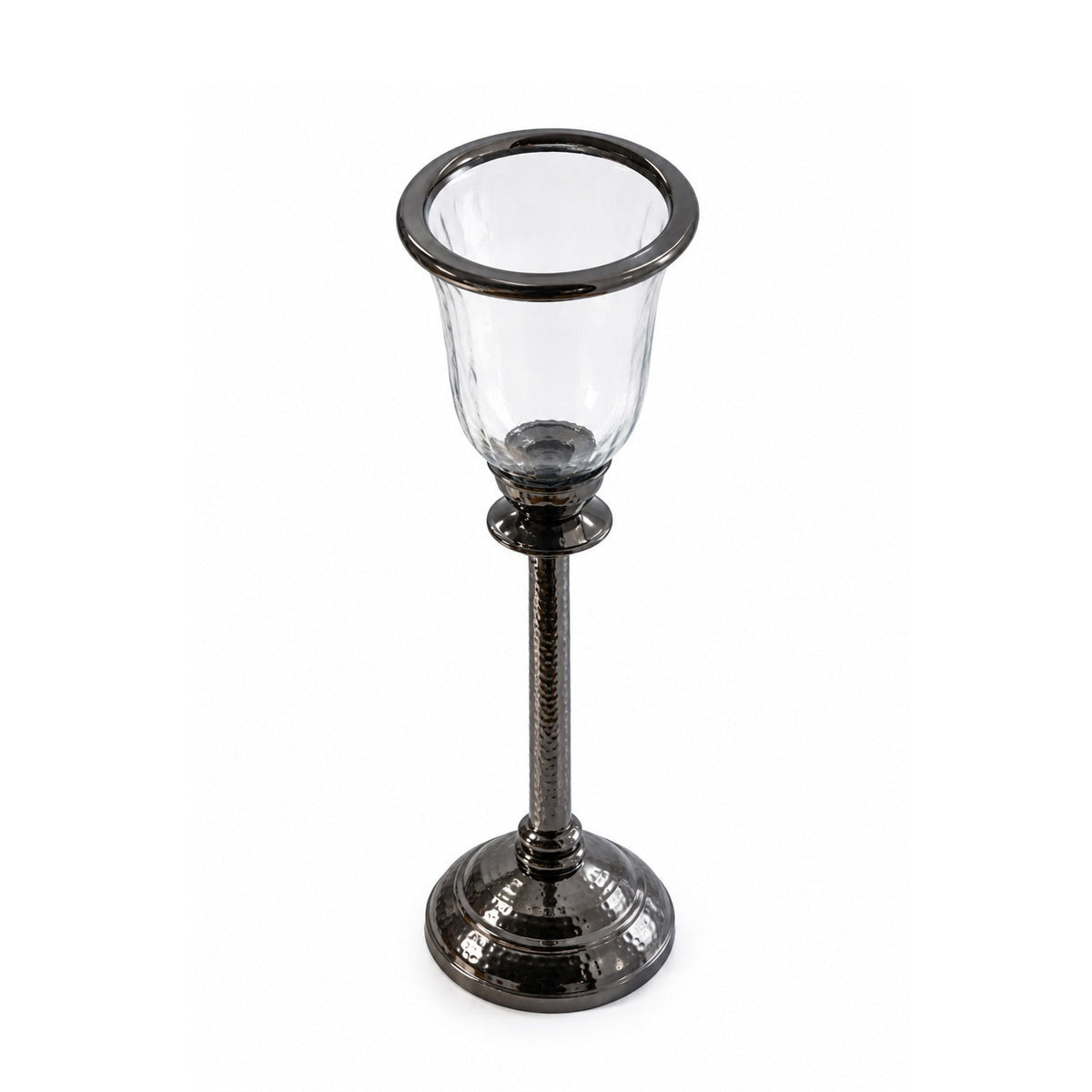 【Pure Home + Living】 Silver & Clear Tall Votive Candle Holder｜シルバー＆クリア トール ボーティブ キャンドルホルダー｜10×10×32cm