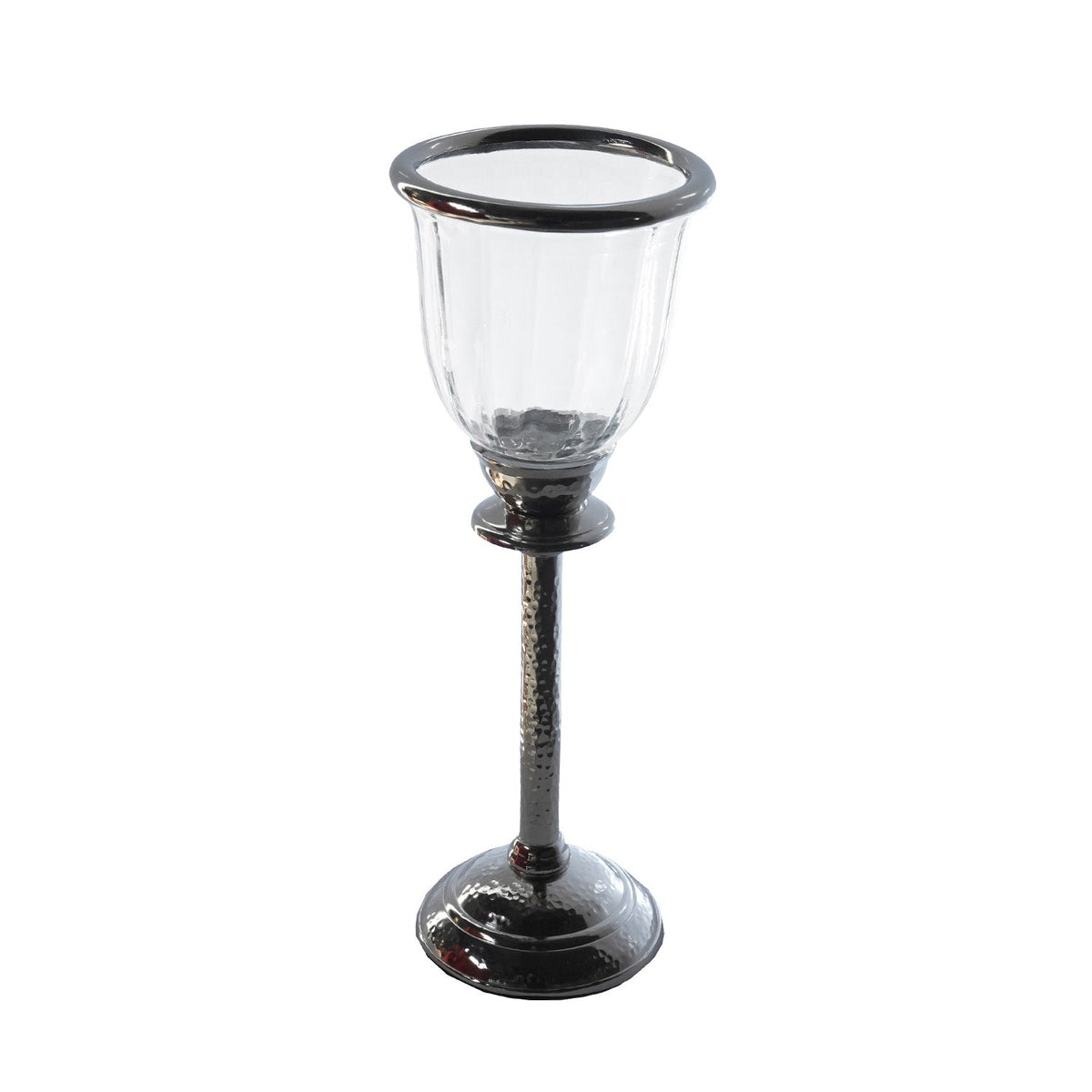 【Pure Home + Living】 Silver & Clear Votive Candle Holder｜シルバー＆クリア ボーティブ キャンドルホルダー｜10×10×29cm