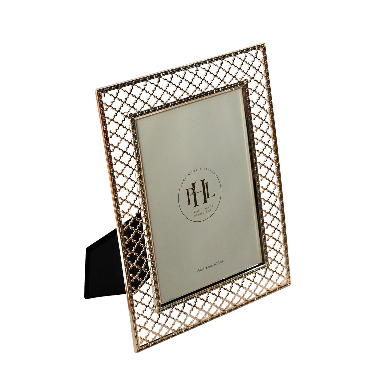 【Pure Home + Living】 Rose Gold Trellis Design Photo Frame (Large)｜ローズゴールド トレリスデザイン フォトフレーム（ラージ）｜13×18cm