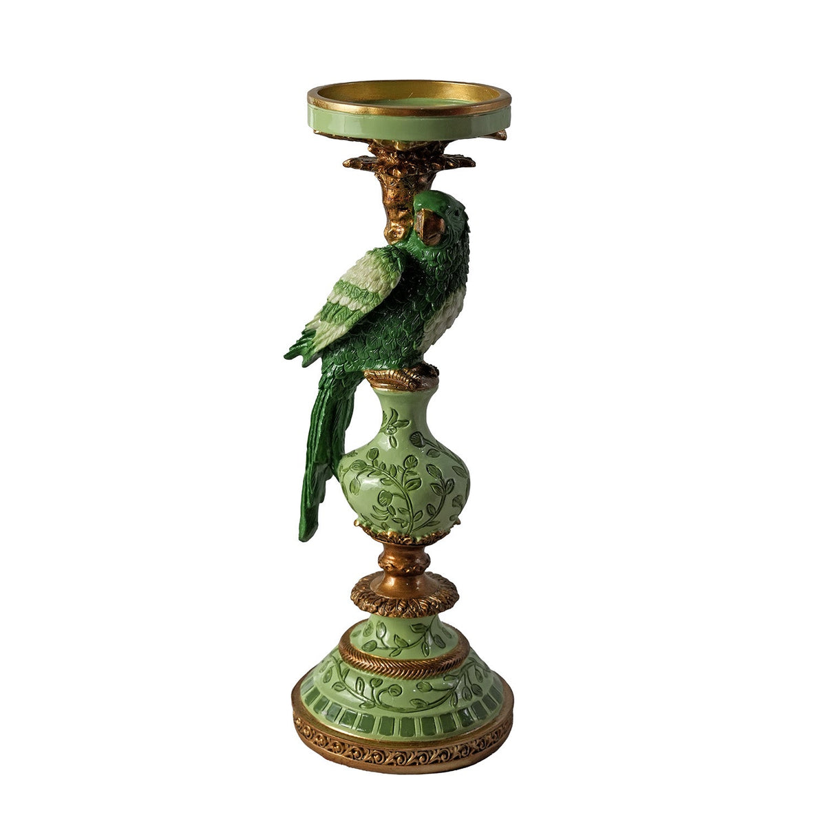 【Pure Home + Living】 Green & Gold Decorative Candle Accent｜グリーン＆ゴールド デコラティブ キャンドルアクセント｜12×11×32.2cm