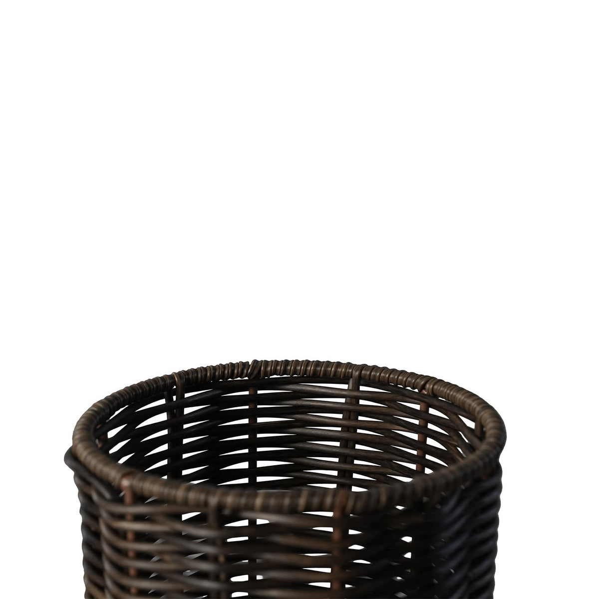 【Pure Home + Living】 Brown Wicker Design Decorative Vase｜ブラウン ウィッカーデザイン デコラティブ ベース（花瓶）｜15×15×30cm