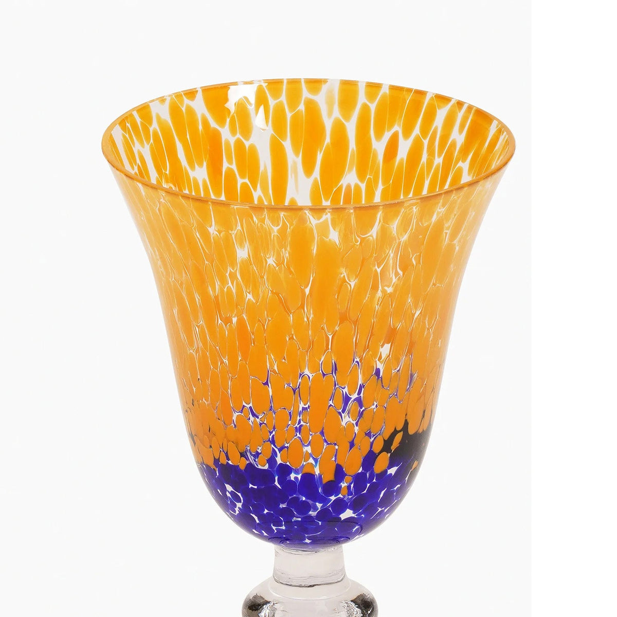 【Pure Home + Living】 Orange & Blue Speckled Glass Wine Tumbler｜オレンジ＆ブルー スペックル ガラス ワインタンブラー｜直径9.1×高さ13.9cm