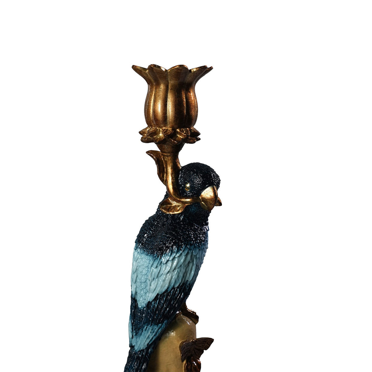 【Pure Home + Living】 Blue & Gold Decorative Candle Accent｜ブルー＆ゴールド デコラティブ キャンドルアクセント｜10×9.4×31cm