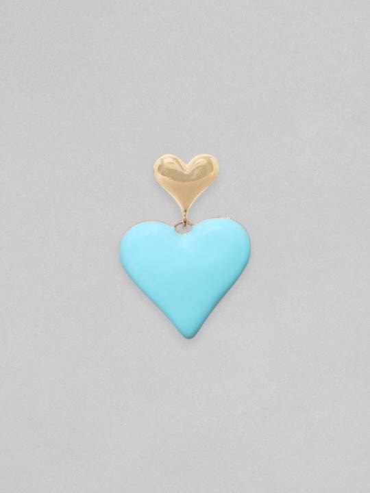 【Rubans】 18K Gold Plated Blue Enamel Heart Motif Earrings｜18Kゴールドメッキ ブルーエナメル ハートモチーフ イヤリング