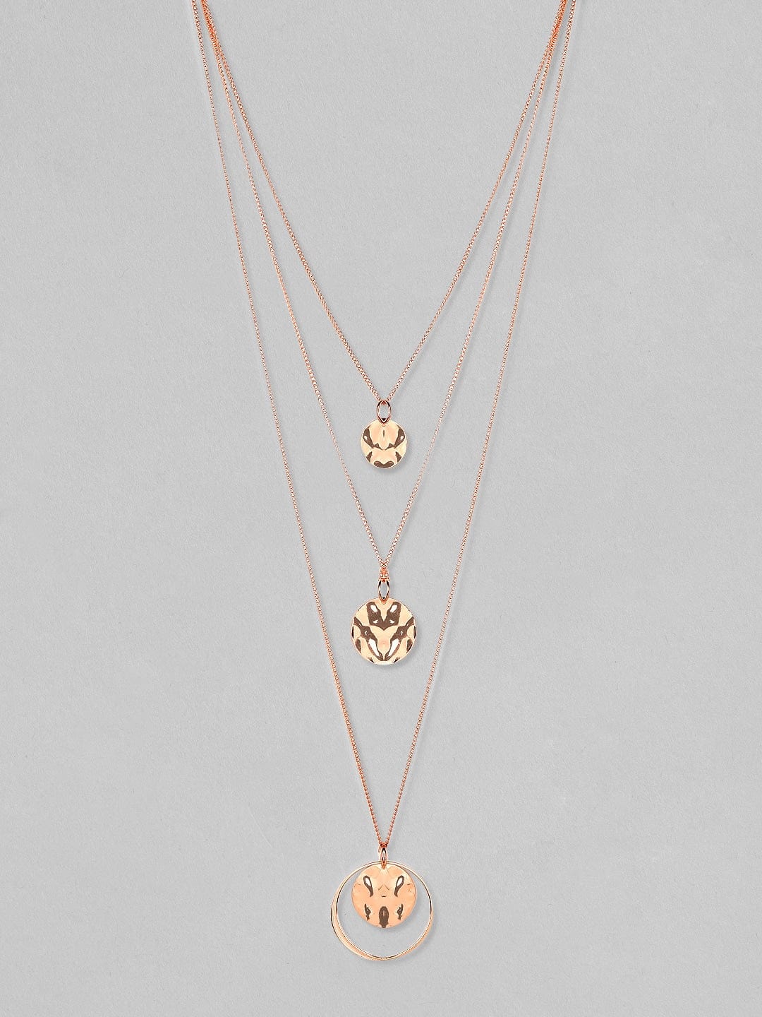 【Rubans】 Rose Gold-Plated Handcrafted Multi Layer Chain Necklace｜ローズゴールドメッキ ハンドクラフト マルチレイヤー チェーンネックレス