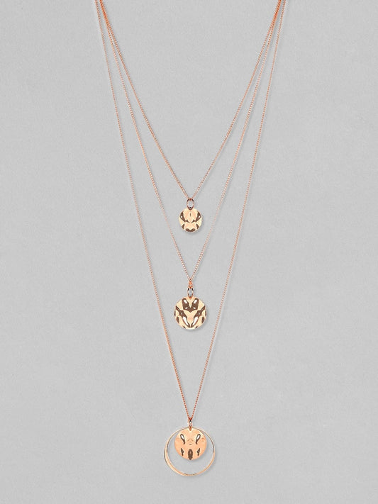 【Rubans】 Rose Gold-Plated Handcrafted Multi Layer Chain Necklace｜ローズゴールドメッキ ハンドクラフト マルチレイヤー チェーンネックレス