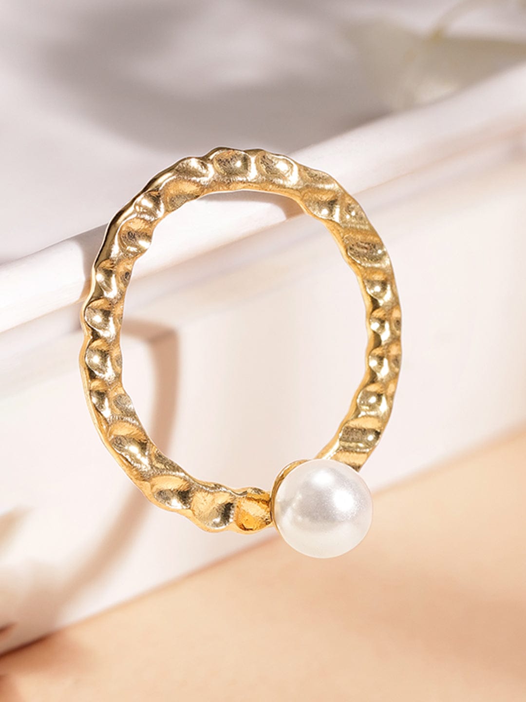 【Rubans】 Gold-Plated Circular Hoop Earrings｜ゴールドメッキ サーキュラー フープイヤリング