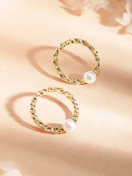 【Rubans】 Gold-Plated Circular Hoop Earrings｜ゴールドメッキ サーキュラー フープイヤリング