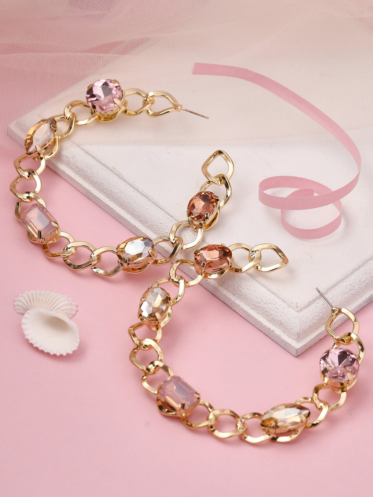 【Rubans】 Gold-Plated Handcrafted Half Hoop Earrings｜ゴールドメッキ ハンドクラフト ハーフフープ イヤリング