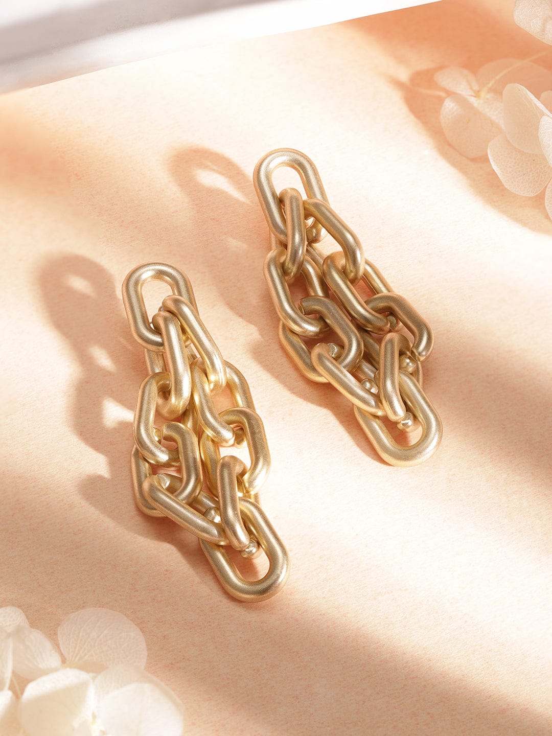 【Rubans】 Gold-Toned Geometric Drop Earrings｜ゴールドトーン ジオメトリック ドロップイヤリング
